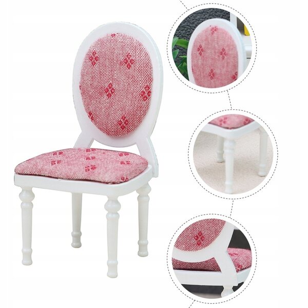 Mini Sedia in Legno per Casa delle Bambole, Decorazione Rosa Resistente