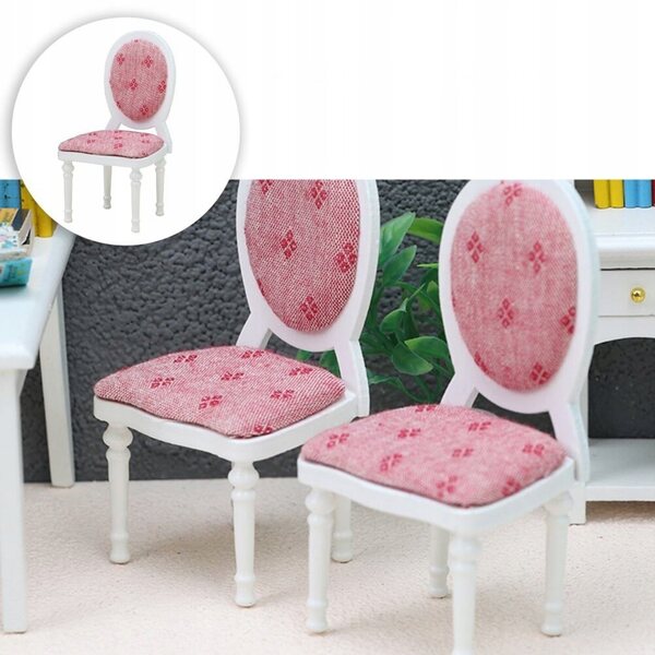 Mini Sedia in Legno per Casa delle Bambole, Decorazione Rosa Resistente