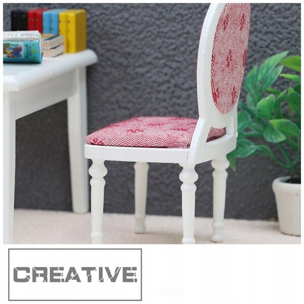 Mini Sedia in Legno per Casa delle Bambole, Decorazione Rosa Resistente