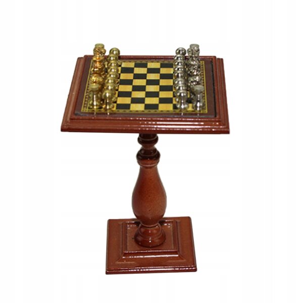 Magnetische schaakminiaturen 1:12 voor poppenhuis met tafel