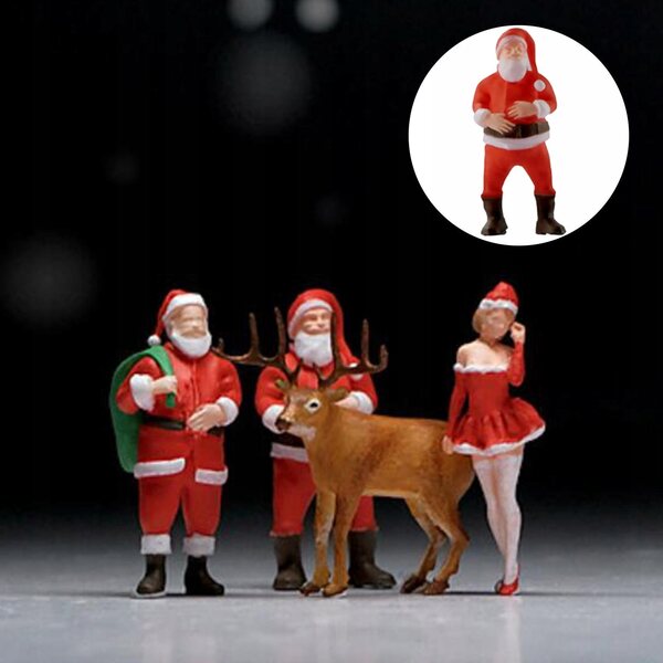 1:64 Harzfigur Lächelnder Weihnachtsmann für Dioramen und Modellbau
