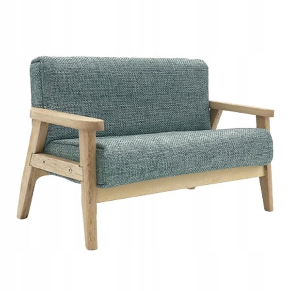 Miniature dobbelt grå sofa 1:12 til dukkehus stue dekoration