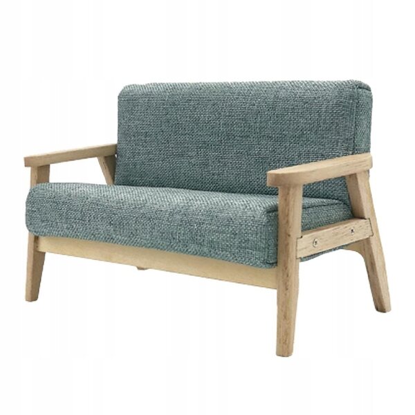 Miniature dobbelt grå sofa 1:12 til dukkehus stue dekoration