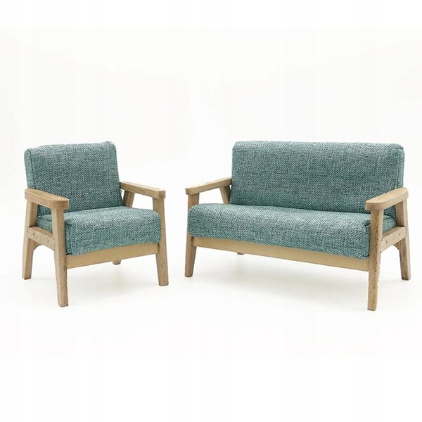 Miniature dobbelt grå sofa 1:12 til dukkehus stue dekoration