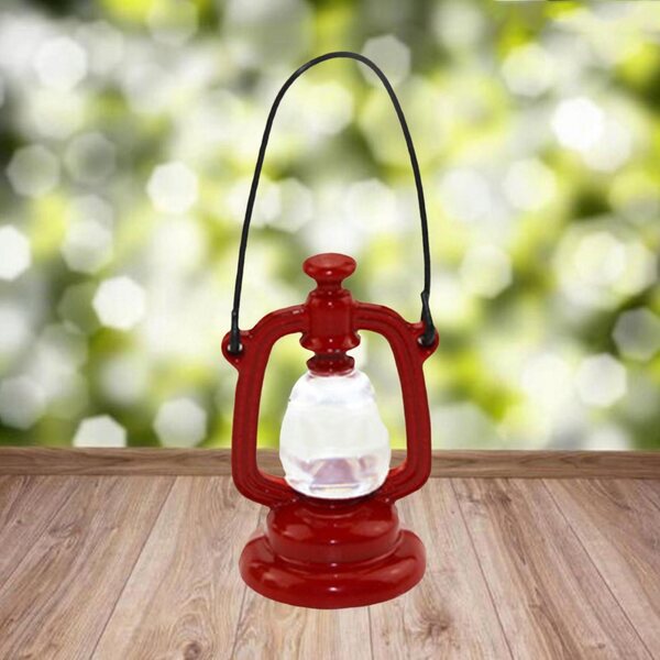 Lampe à huile rétro miniature pour maison de poupée à l’échelle 1:12, rouge