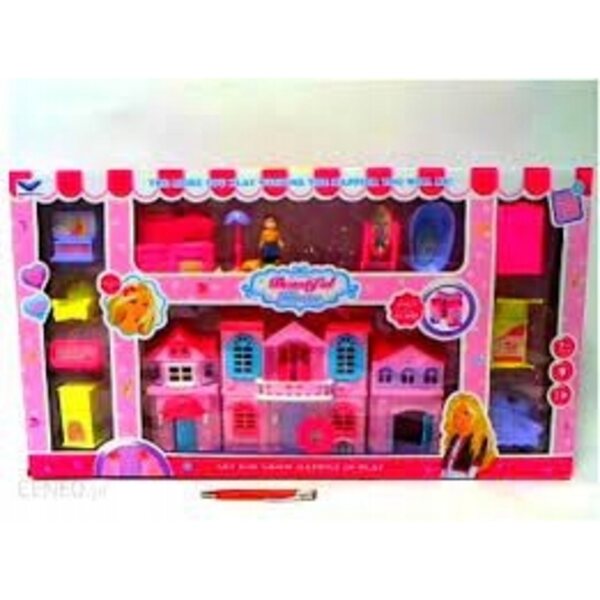 Bigtoys Puppenhaus mit Lichtern und Geräuschen, Zubehör und 3 Puppen, 20x37x6 cm