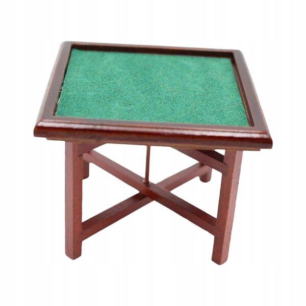Miniatur-Mahjong-Tisch aus Holz für Puppenhaus 1/12 handgefertigt