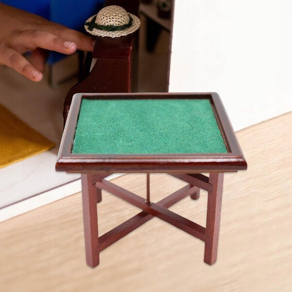 Miniatura tavolo Mahjong in legno per casetta delle bambole 1/12 artigianale