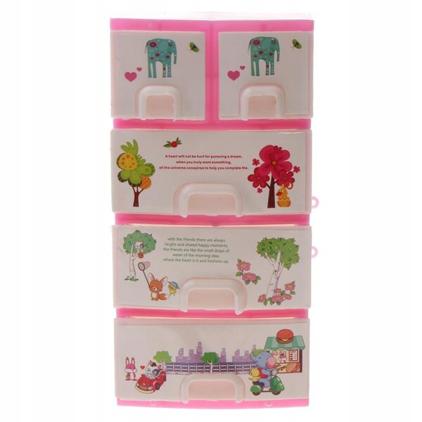 Mini armadio rosa con cassetti per accessori e mobili da camera per bambole 29 cm