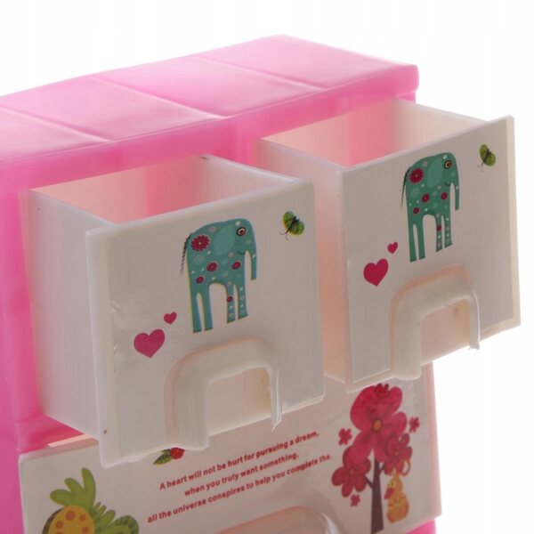 Mini armadio rosa con cassetti per accessori e mobili da camera per bambole 29 cm