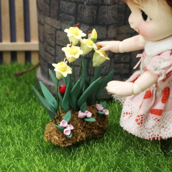 1:12 Miniatur-Gartenblume für Puppenhaus, realistische Dekoration