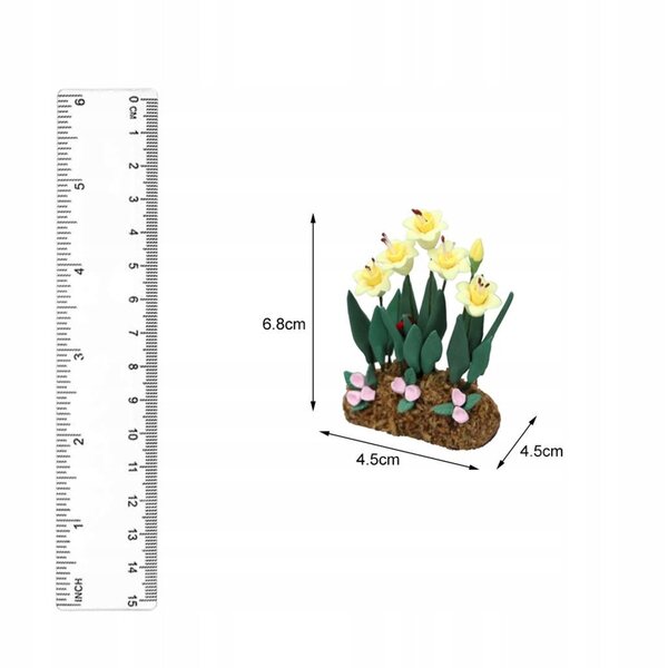 1:12 Miniatur-Gartenblume für Puppenhaus, realistische Dekoration