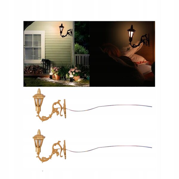 Coppia di Kinkiet LED Vintage per Case delle Bambole in Acciaio Inossidabile