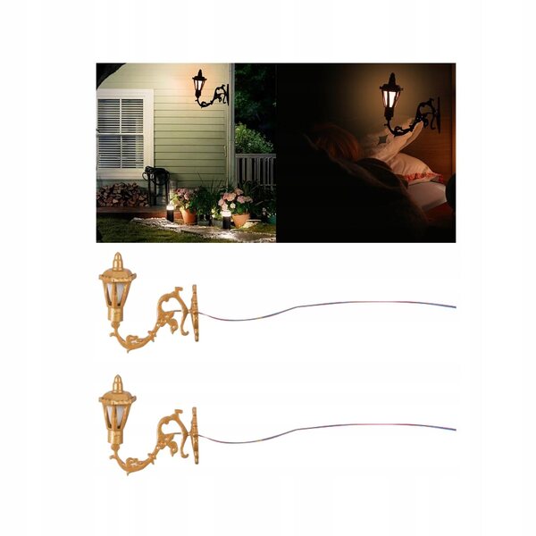Coppia di Kinkiet LED Vintage per Case delle Bambole in Acciaio Inossidabile