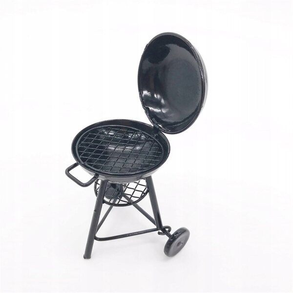 Miniaturowy model grilla Bbq z czarnego żelaza Dekoracyjne narzędzie kieszonkowe do domku dla lalek