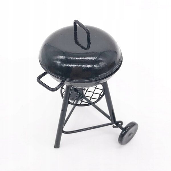 Miniaturowy model grilla Bbq z czarnego żelaza Dekoracyjne narzędzie kieszonkowe do domku dla lalek