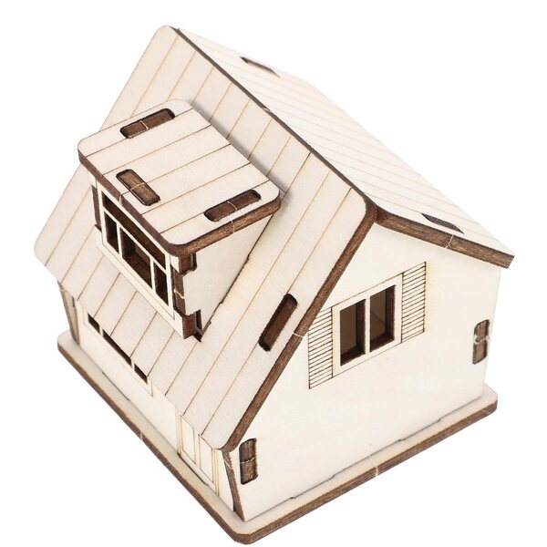 Mini realistisches Holzhausmodell für Dekoration und kreative Projekte