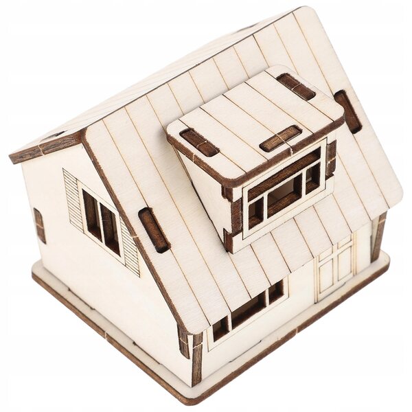 Mini realistisches Holzhausmodell für Dekoration und kreative Projekte