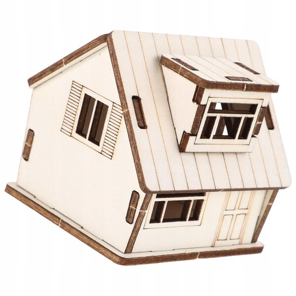 Mini realistisches Holzhausmodell für Dekoration und kreative Projekte