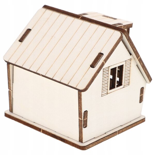 Mini realistisches Holzhausmodell für Dekoration und kreative Projekte