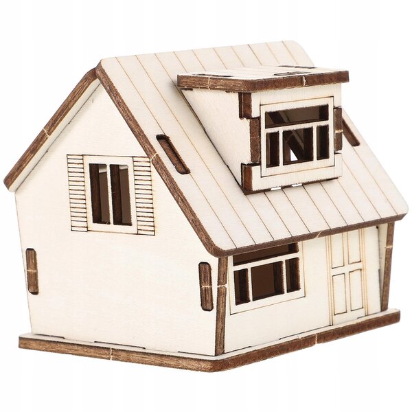 Mini realistisches Holzhausmodell für Dekoration und kreative Projekte
