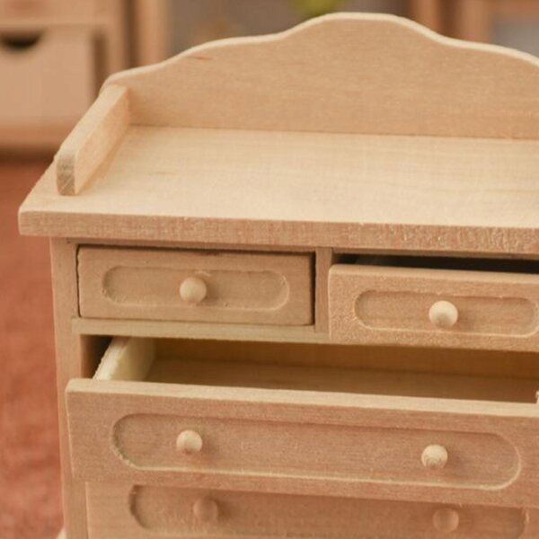 Miniatura mobiletto in legno per casa delle bambole 1:12 - design vintage elegante