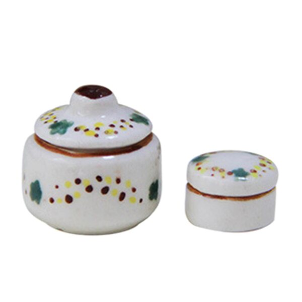 Set 4 Miniature Porcellane Bianche per Cucina Casa delle Bambole 1:12
