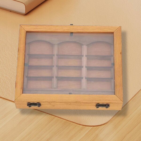 Kreatives Mini-Bücherregal aus Holz, 15 x 12 x 3,5 cm, originelle Dekoration