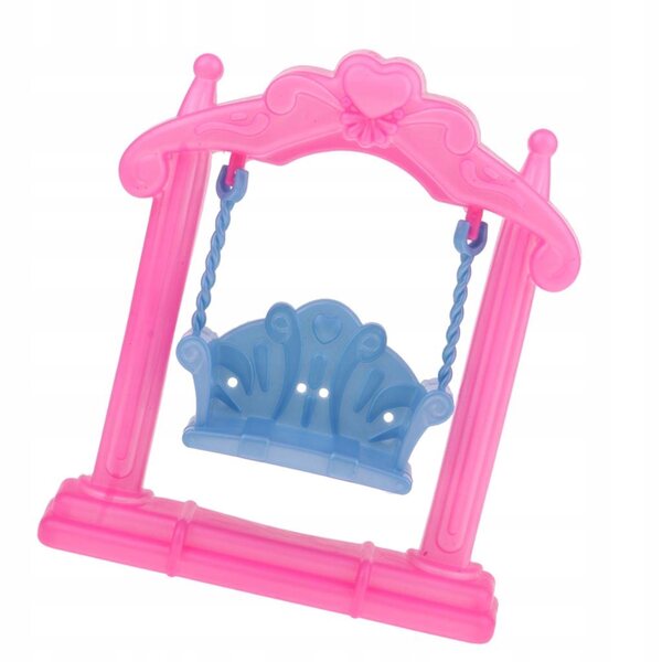 Miniatura plastica altalena per bambole 15x18 cm, accessorio casa delle bambole