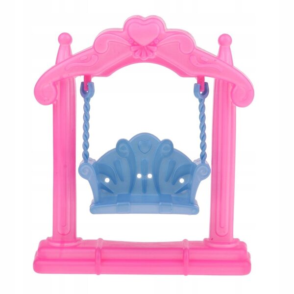 Miniatura plastica altalena per bambole 15x18 cm, accessorio casa delle bambole