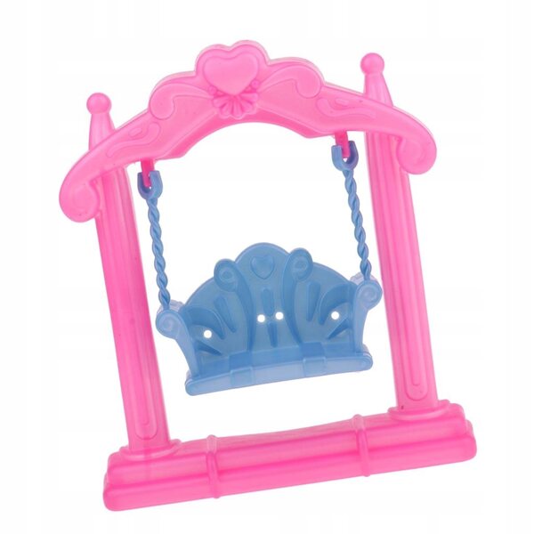 Miniatura plastica altalena per bambole 15x18 cm, accessorio casa delle bambole