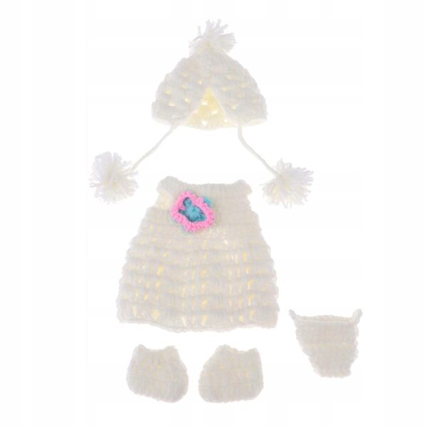 Abito in lana bianca per bambole 30 cm con cappello e scarpe artigianali