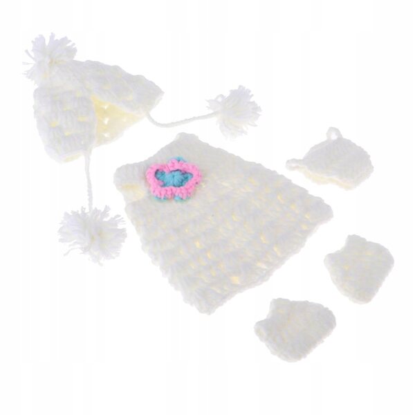 Abito in lana bianca per bambole 30 cm con cappello e scarpe artigianali