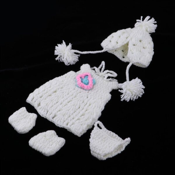 Abito in lana bianca per bambole 30 cm con cappello e scarpe artigianali
