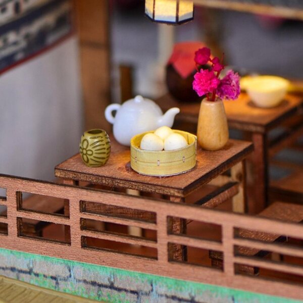 Maison de poupée 1:24, ensemble d'auberge chinoise en bois à monter soi-même, avec meubles et LED