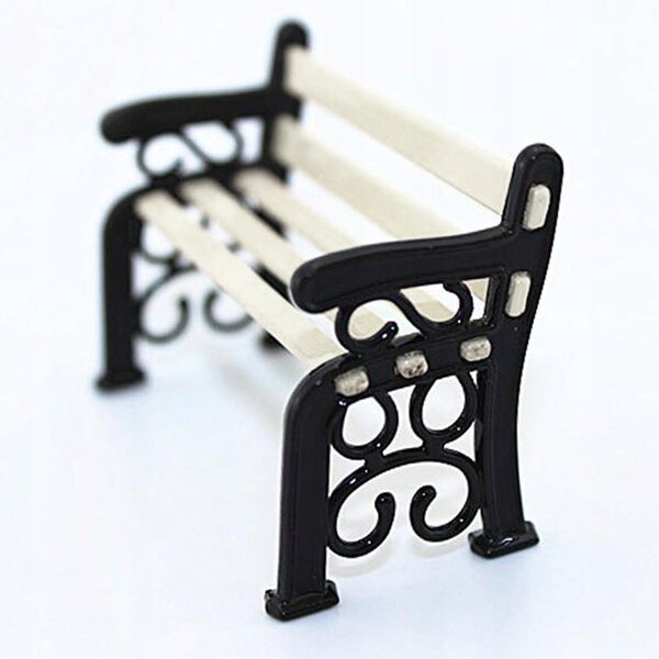 Set Miniature Mobili Giardino 1:12 per Casa delle Bambole con Panca e Lampione