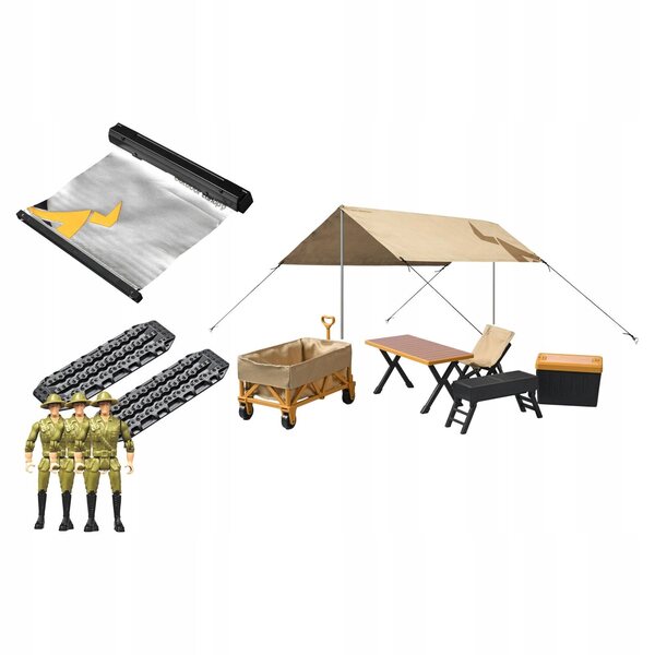 1/12 RC-Car-Camping-Set mit Zelten, Möbeln und Actionfiguren