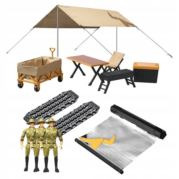 1/12 RC-Car-Camping-Set mit Zelten, Möbeln und Actionfiguren