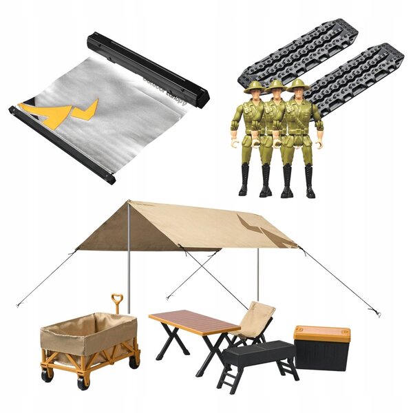 1/12 RC-Car-Camping-Set mit Zelten, Möbeln und Actionfiguren