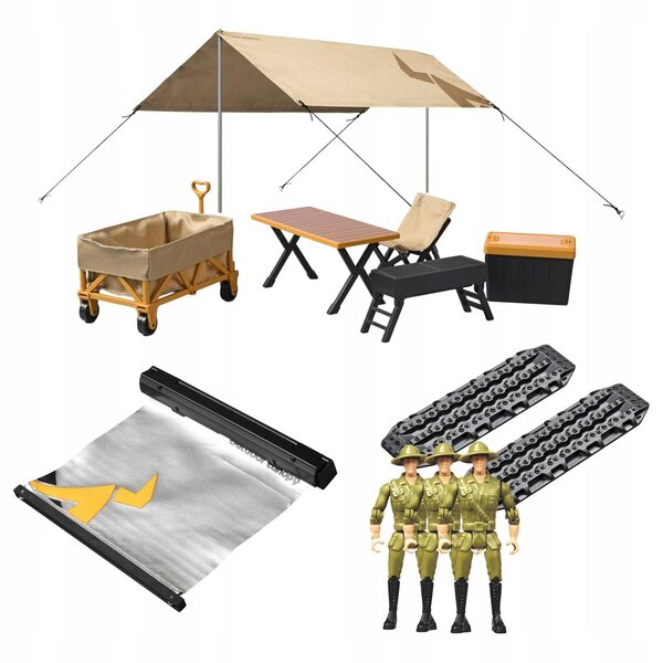 1/12 RC-Car-Camping-Set mit Zelten, Möbeln und Actionfiguren