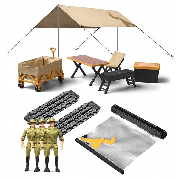 1/12 RC-Car-Camping-Set mit Zelten, Möbeln und Actionfiguren