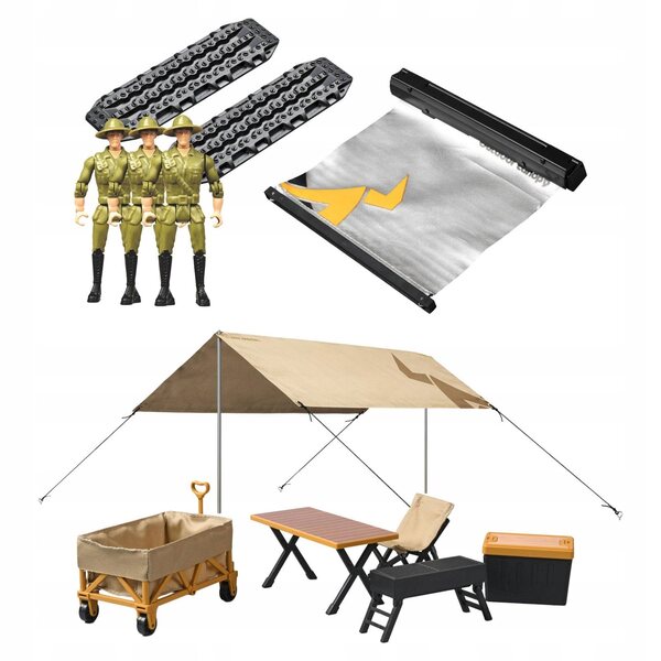 1/12 RC-Car-Camping-Set mit Zelten, Möbeln und Actionfiguren