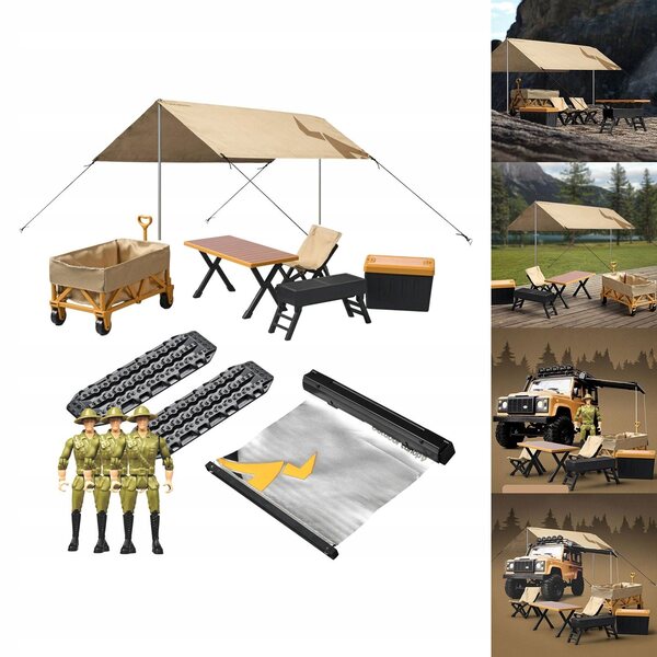 1/12 RC-Car-Camping-Set mit Zelten, Möbeln und Actionfiguren