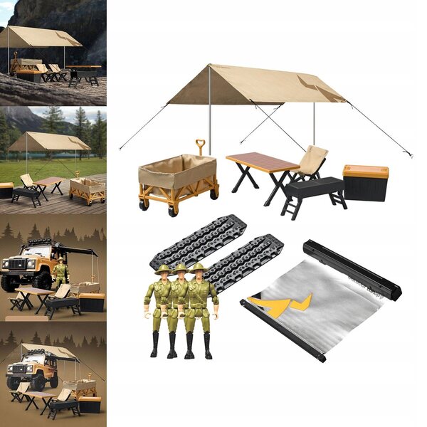1/12 RC-Car-Camping-Set mit Zelten, Möbeln und Actionfiguren