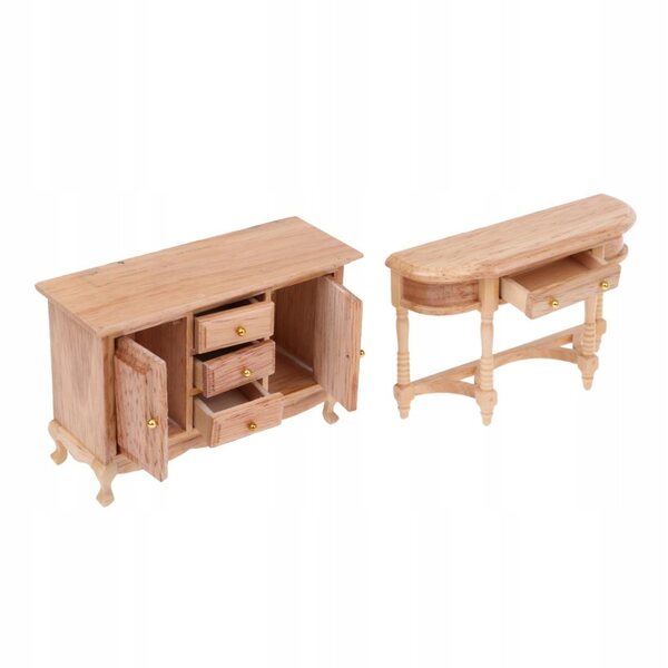 Miniatur-Möbelset 1:12 Wohnzimmer mit Sofa, Couchtisch, Lampe und Zubehör