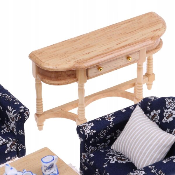 Miniatur-Möbelset 1:12 Wohnzimmer mit Sofa, Couchtisch, Lampe und Zubehör