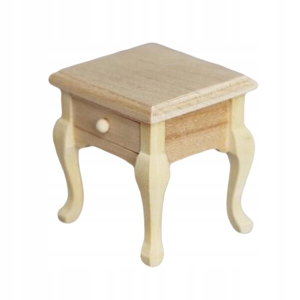 Mini tavolino notturno in legno per casa delle bambole scala 1:12