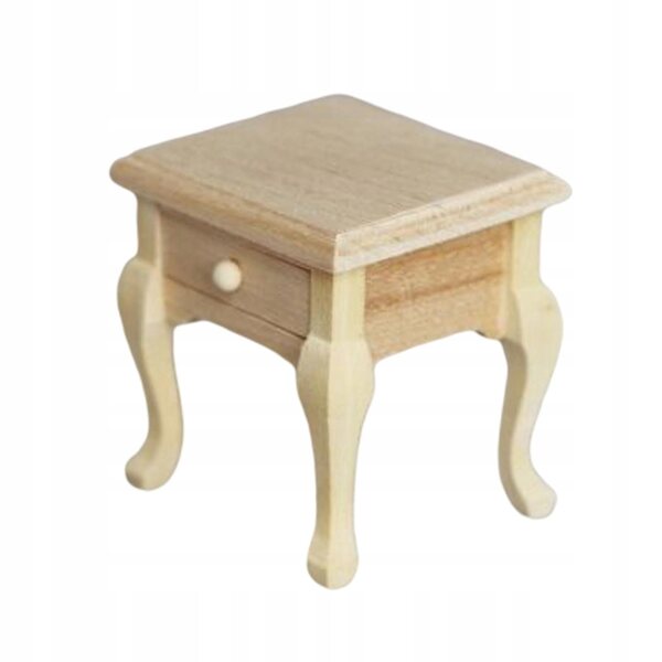 Mini tavolino notturno in legno per casa delle bambole scala 1:12