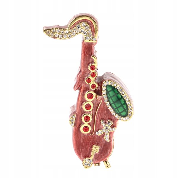 Miniatura Saksofono Metallico Rosso per Casa delle Bambole Scala 1:6, Accessorio Decorativo