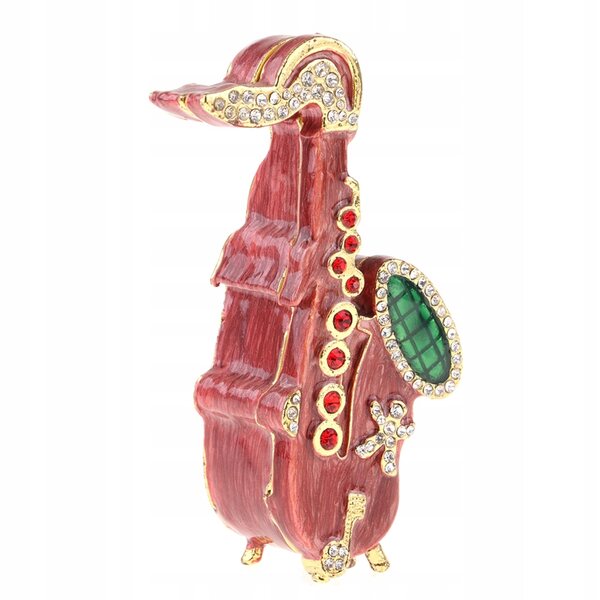 Miniatuur rood metallic saxofoon voor poppenhuis schaal 1:6, decoratief accessoire